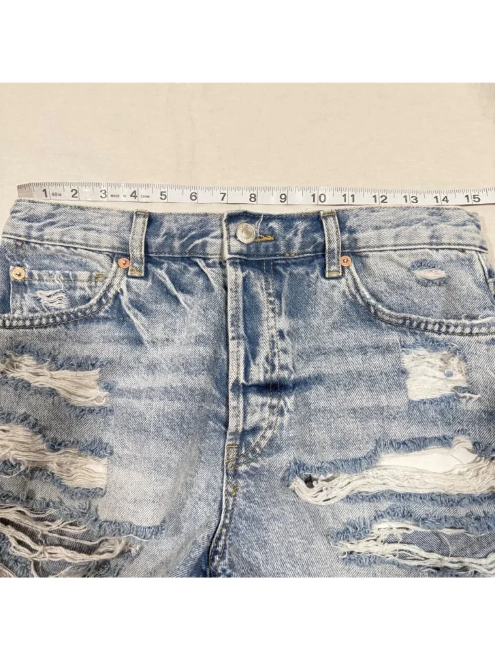 Free People We the Free Maggie Mid Rise Destressed Jean Shorts Size 28